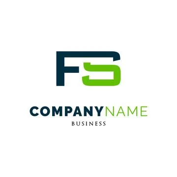 Initial Letter FS Icon Logo Design Template Stock Illustration
