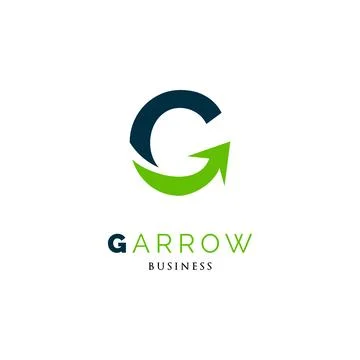 Initial Letter G Arrow Icon Logo Design Template Stock Illustration