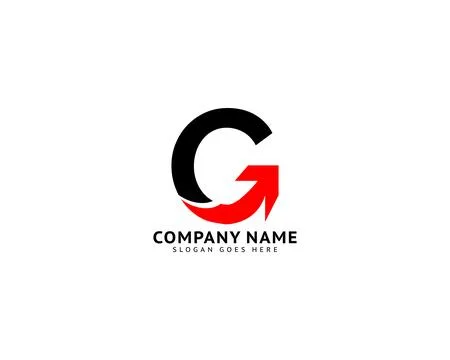 Initial Letter G with Arrow Logo Design Element Stock Illustration