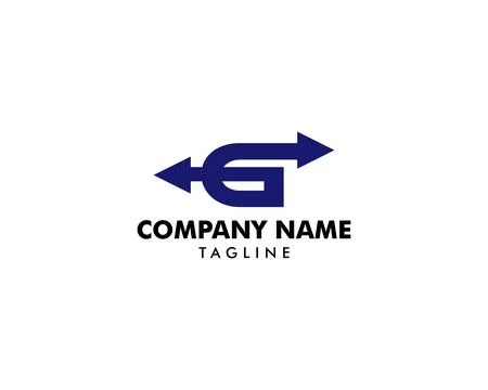 Initial Letter G Arrow Logo Template Design Stock Illustration