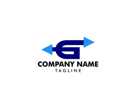 Initial Letter G Arrow Logo Template Design Stock Illustration