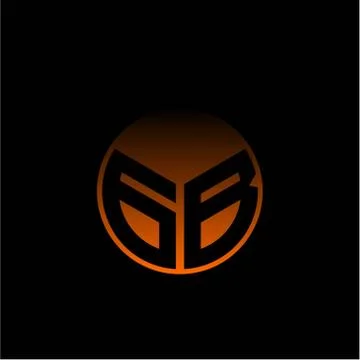 Initial letter G B Modern circle with elegant colored background frame Stock Illustration