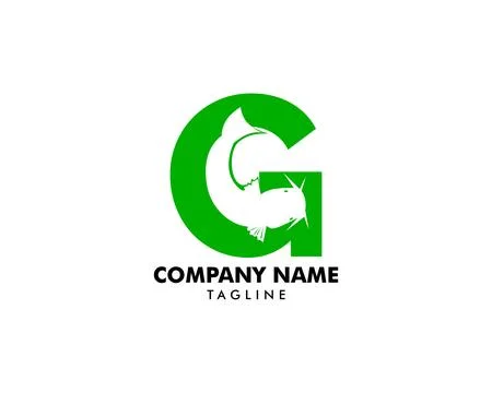 Initial Letter G Catfish Logo Template Design Vector Stock Illustration