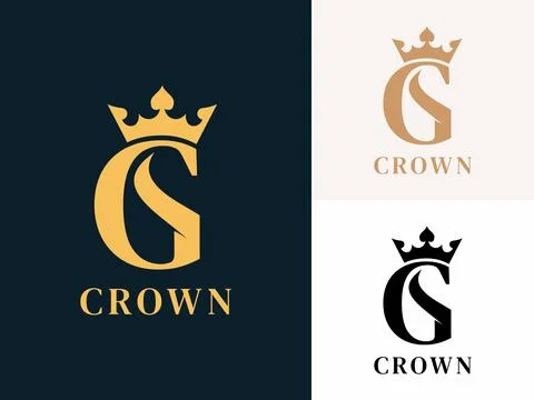 Initial letter G with Crown logo design. Elegant Letter G Initial identity .. Stock Illustration