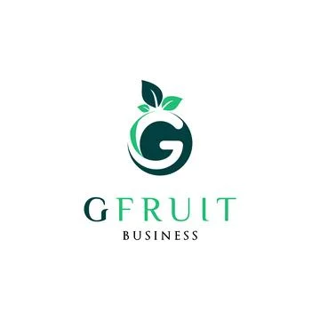 Initial Letter G Fruit Icon Logo Design Template Stock Illustration