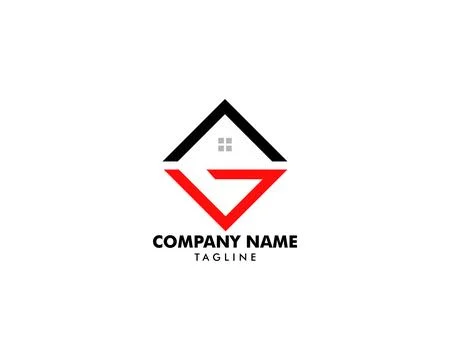Initial Letter G House Real Estate Logo Design Stock Illustration