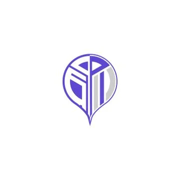 Initial letter G I Modern and unique location design Stock Illustration