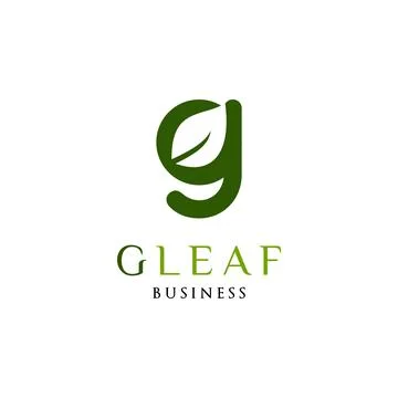Initial Letter G Leaf Icon Logo Design Template Stock Illustration
