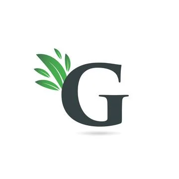 Initial Letter G Leaf Logo Stock Illustration