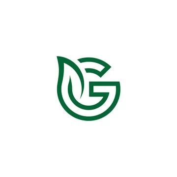 Initial letter G with leaf modern logo, Green leaf logo template vector design. Stock Illustration