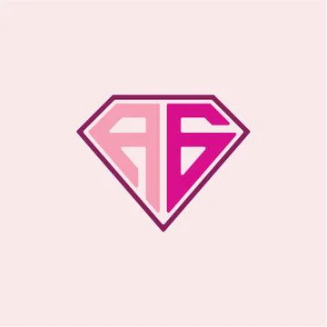 The initial letter of the A G logo is diamond shaped, with a modern minimalis Stock Illustration