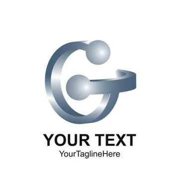 Initial letter G logo template colored grey 3D design for business and compan Stock Illustration