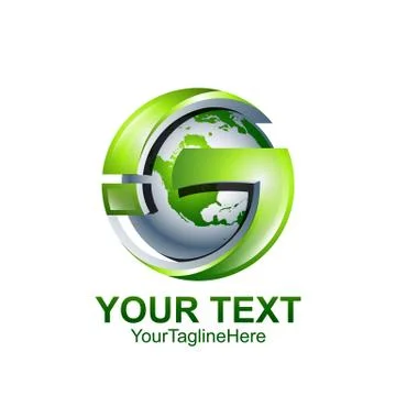 Initial letter G logo template colored grey circle design for business and co Stock Illustration