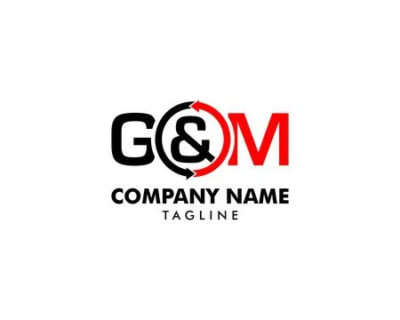 Initial letter G &amp; M logo template vector Stock Illustration