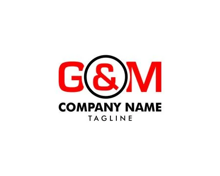 Initial letter G &amp; M logo template vector Stock Illustration