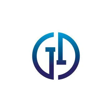 Initial letter g or gg logo design template Stock Illustration