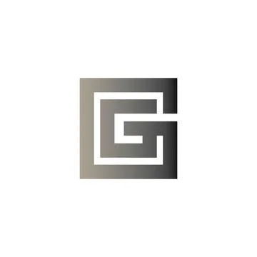 Initial letter g or gg logo design template Stock Illustration