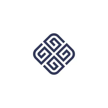 Initial letter g or gg logo design template Stock Illustration