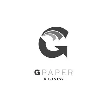 Initial Letter G Paper Icon Logo Design Template Stock Illustration