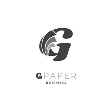 Initial Letter G Paper Icon Logo Design Template Stock Illustration
