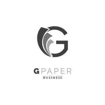 Initial Letter G Paper Icon Logo Design Template Stock Illustration
