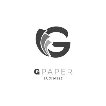 Initial Letter G Paper Icon Logo Design Template Stock Illustration