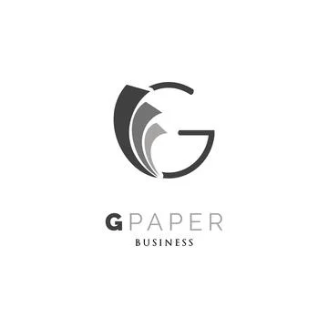 Initial Letter G Paper Icon Logo Design Template Stock Illustration