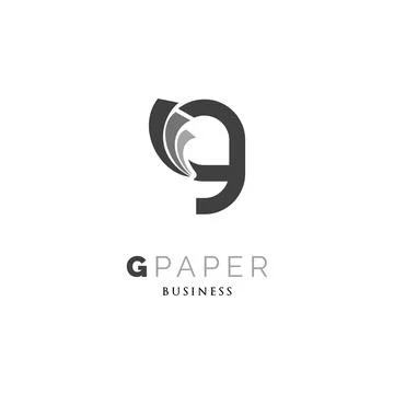 Initial Letter G Paper Icon Logo Design Template Stock Illustration
