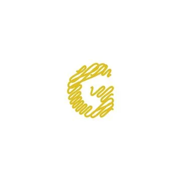 Initial letter G scribble gold logo Stock Illustration