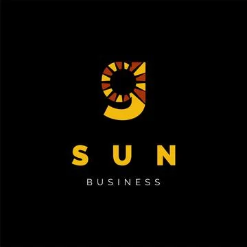 Initial Letter G Sun Icon Logo Design Template 스톡 일러스트