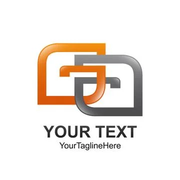Initial letter GA logo template colored gray orange reflection design for bus Stock Illustration