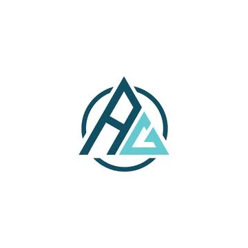 Initial letter ga or ag logo design template Stock Illustration