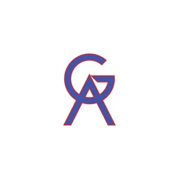 Initial letter ga or ag logo design template Stock Illustration