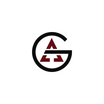 Initial letter ga or ag logo design template Stock Illustration