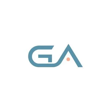 Initial letter ga or ag logo design template Stock Illustration
