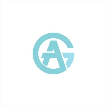 Initial letter ga or ag logo design template Stock Illustration