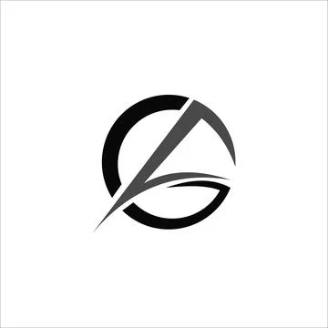 Initial letter ga or ag logo design template Stock Illustration