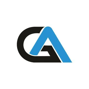 Initial letter ga or ag logo design template Stock Illustration