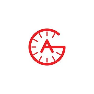 Initial letter ga or ag logo design template Stock Illustration