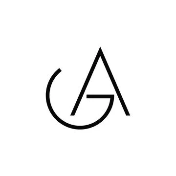Initial letter ga or ag logo design template Stock Illustration