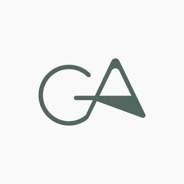 Initial letter ga or ag logo design template Stock Illustration