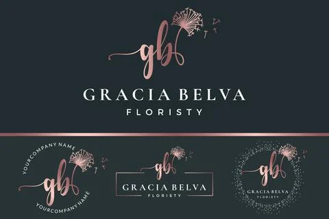 Initial letter GB G logo flower, leaf and beauty. Floral and botanical design Stock Illustration