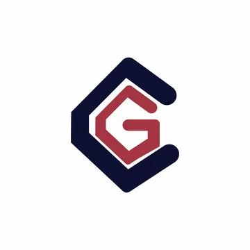 Initial letter gc or cg logo design template Stock Illustration