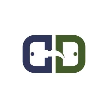 Initial letter gd or dg logo design template Stock Illustration