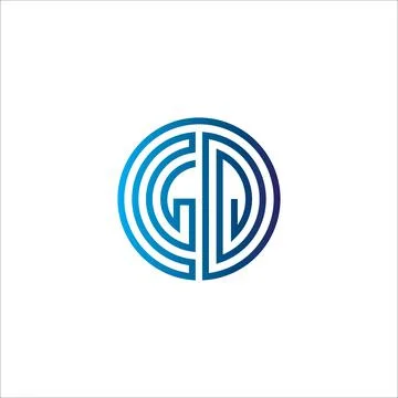 Initial letter gd or dg logo design template Illustrazione stock