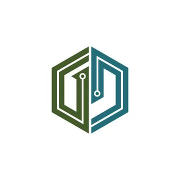 Initial letter gd or dg logo design template Stock Illustration