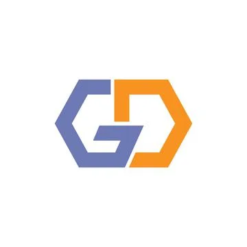 Initial letter gd or dg logo design template Stock Illustration