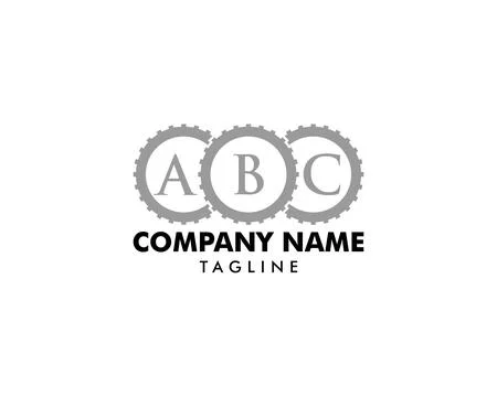 Initial Letter Gear Logo Design Template Stock Illustration