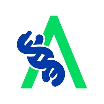 Initial letter a genetic DNA icon logo design template Stock Illustration