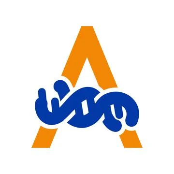 Initial letter a genetic DNA icon logo design template Stock Illustration